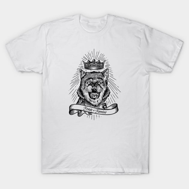 "Feast Or Famine" Crowned Wolf T-Shirt by TheActionPixel